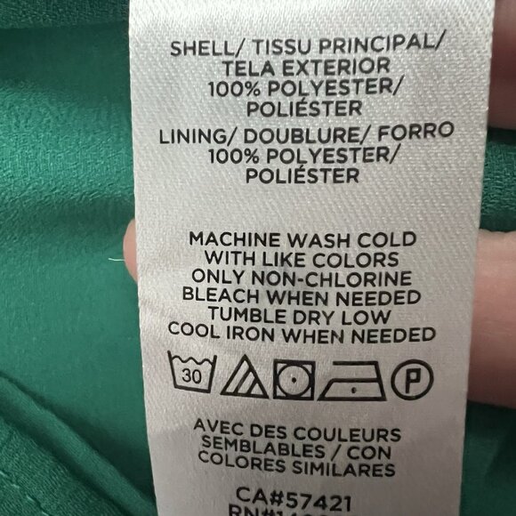 LOFT Women’s Pintucked Ruffle V Neck Sleeveless Blouse Top Green Size Medium - Picture 5 of 7